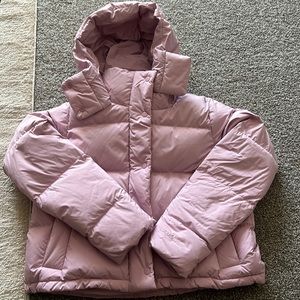 wunder puff cropped jacket pink peony